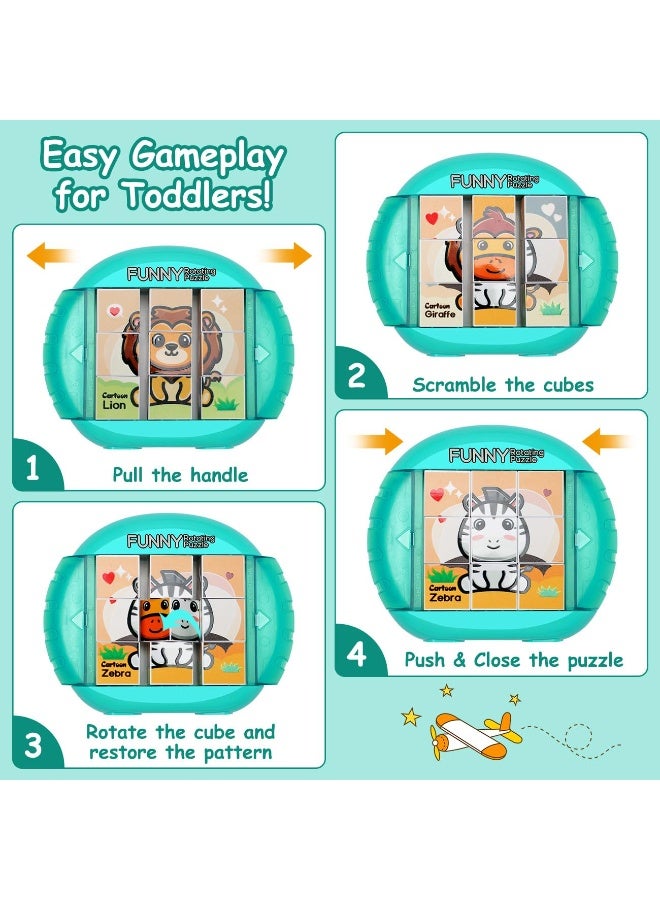 أحجية دوارة للأطفال بعمر 3 و4 و5 و6 و7 و8 سنوات، أحجية 4 في 1 للأطفال الصغار الذين يسافرون، والسيارات، والطائرات، وأنشطة الرحلات البرية، والمهارات الحركية الدقيقة، هدية رائعة للأولاد والبنات بعمر 3 سنوات فما فوق - Image 2